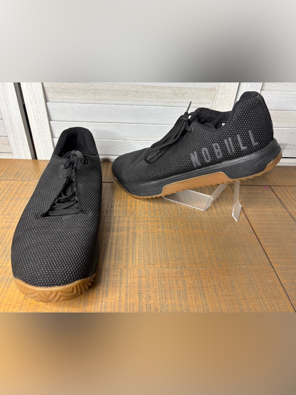 NOBULL Outwork SuperFabric Black Gum Training Shoes Mens 10 Womens 11.5 VGUC